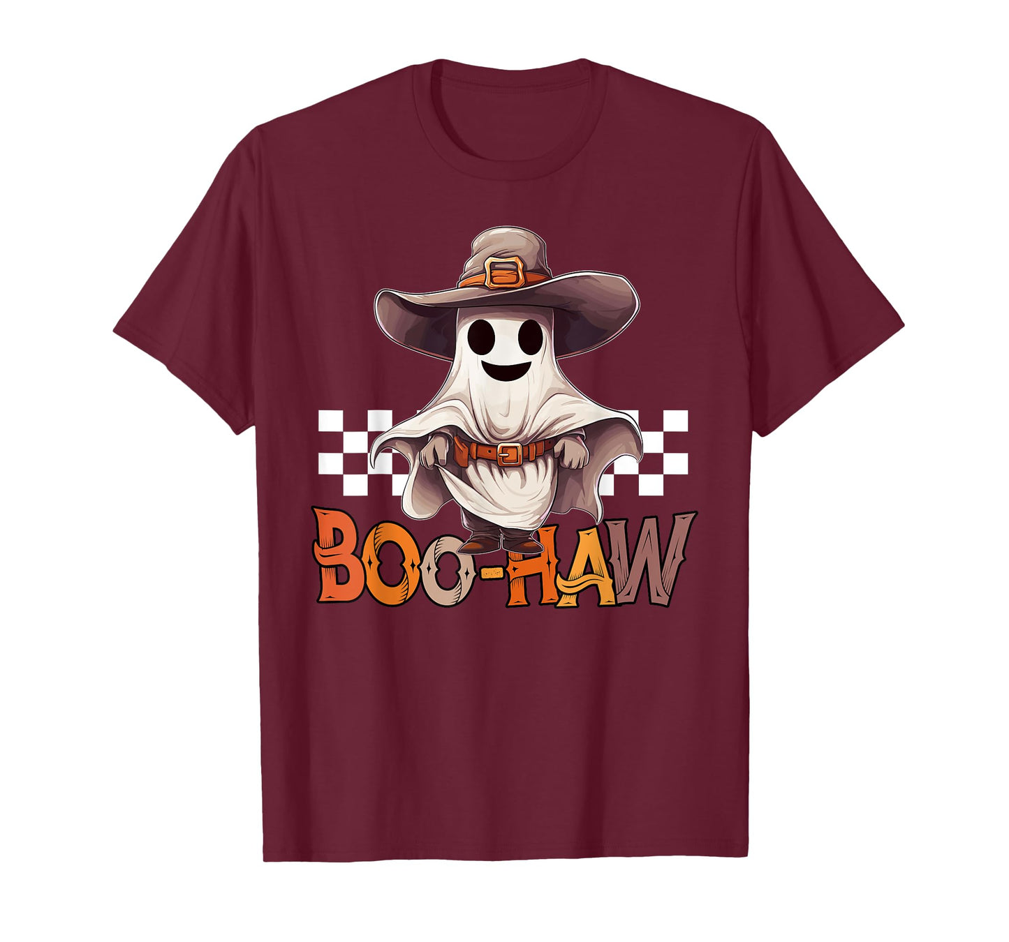 BOO-HAW Cowboy Ghost Country Western Halloween Men Women T-Shirt