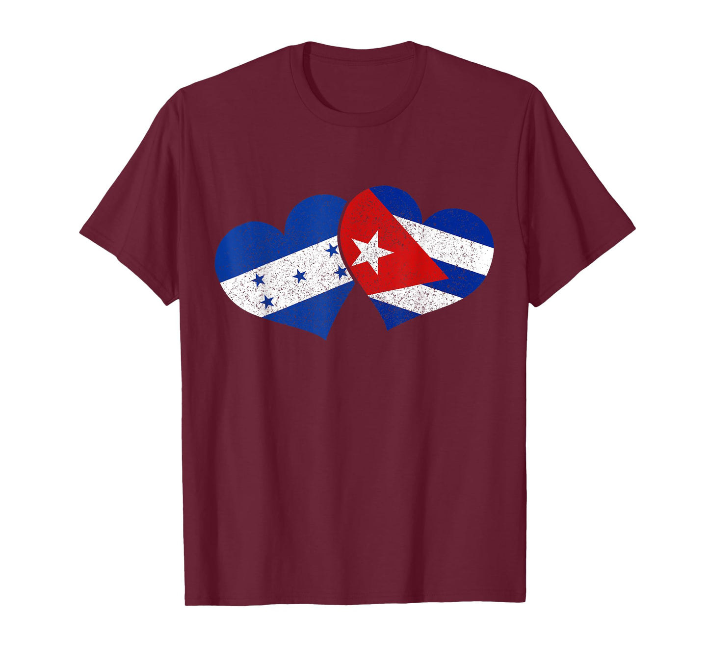 Honduras Cuba Hearts Cuban Honduran Flag Pride Heritage T-Shirt