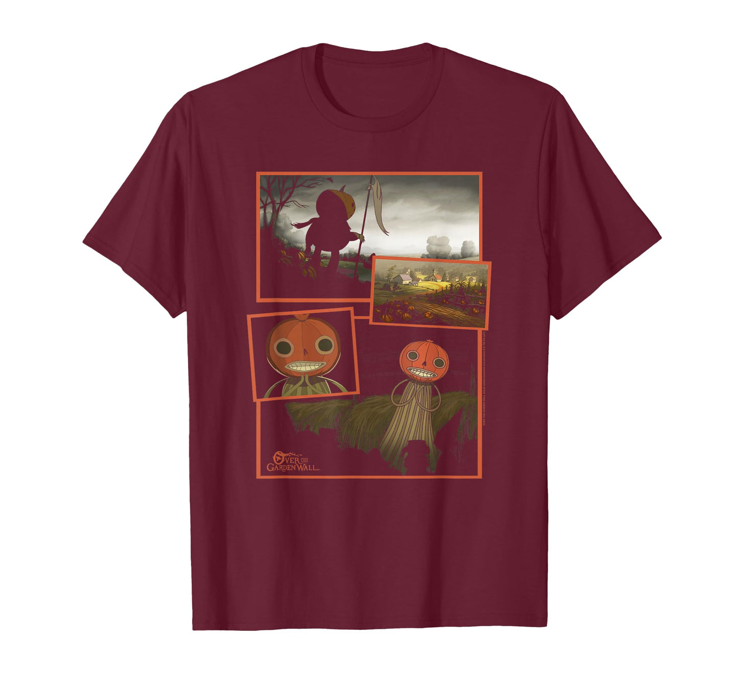 Over The Garden Wall Pumpkin People Collage Spooky Cartoon T-Shirt