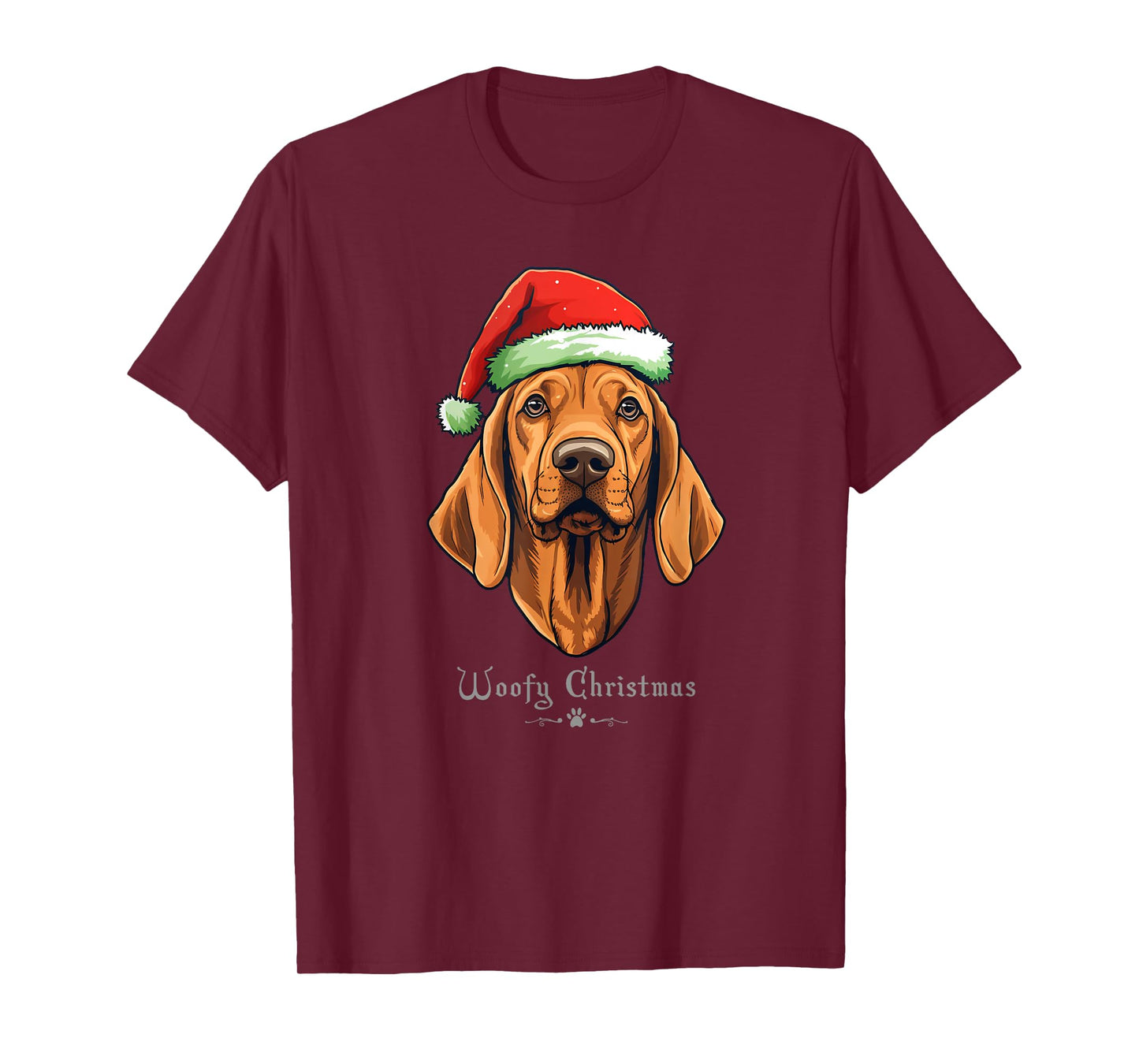 Redbone Coonhound Dog Funny Woofy Christmas Simple Design T-Shirt for Men Women Kids