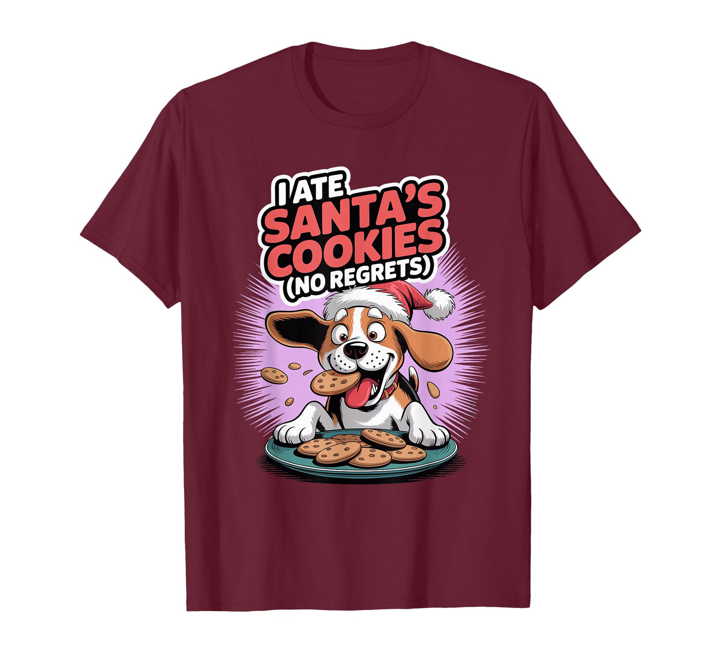 I Ate Santas Cookies Xmas Puppy Dog Funny Christmas Beagle T-Shirt
