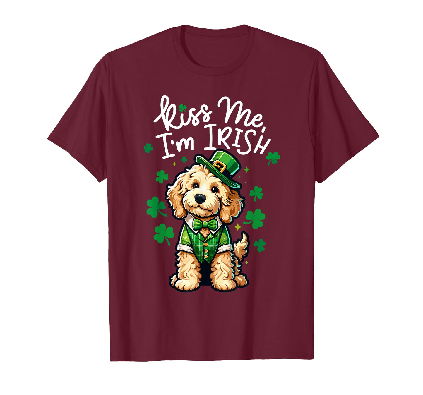 Kiss Me Im Irish Doodle Kids Men Women Funny St Patricks Day T-Shirt