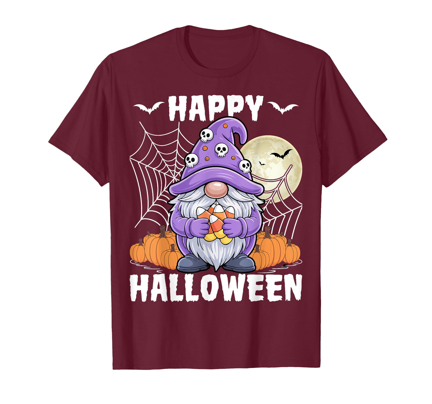 Happy Halloween Spooky Ghost Witches Candy Corn Gnome T-Shirt