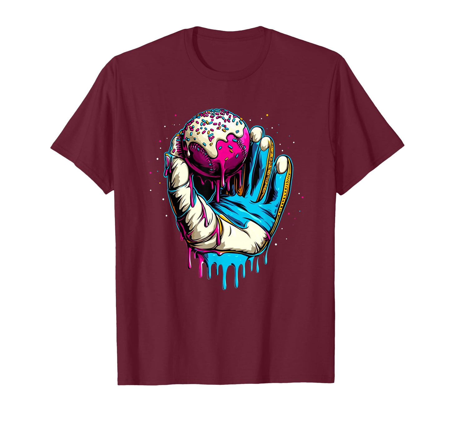Baseball Drip For Boys Ice Cream Drip Boys Baseball Glove T-Shirt