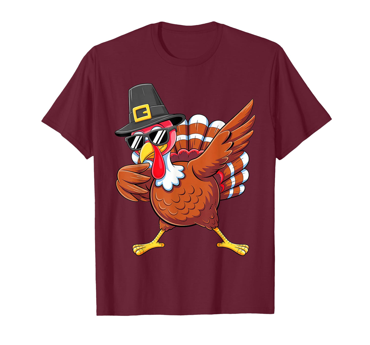 Dabbing Turkey Thanksgiving Day Pilgrim Boys Men Funny Dab T-Shirt