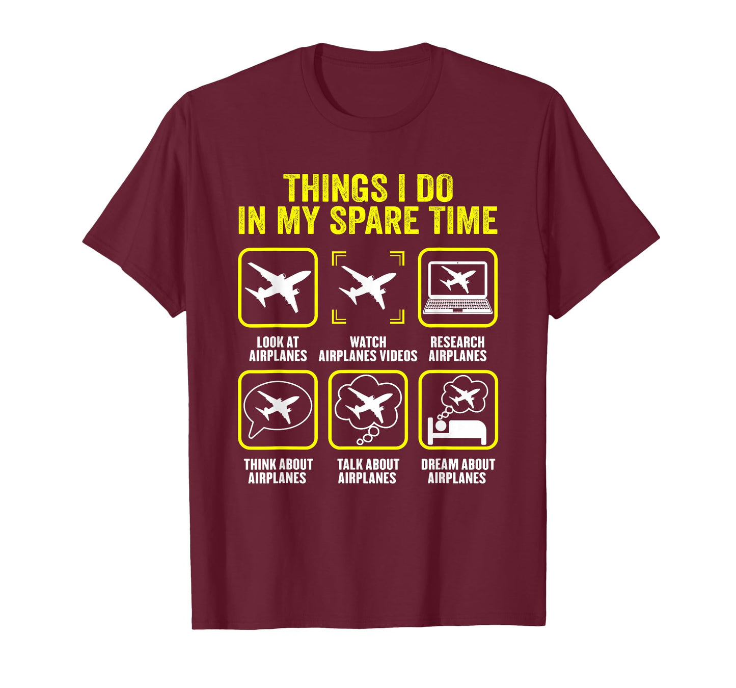 Things I Do in My Spare Time Airplanes Aviation Pilot T-Shirt