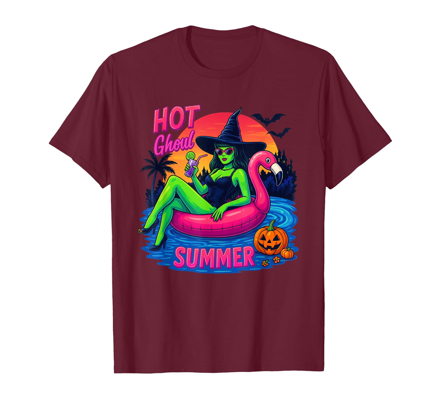 Funny HOT GHOUL SUMMER Summerween Vibes Skeleton Ice Cream T-Shirt
