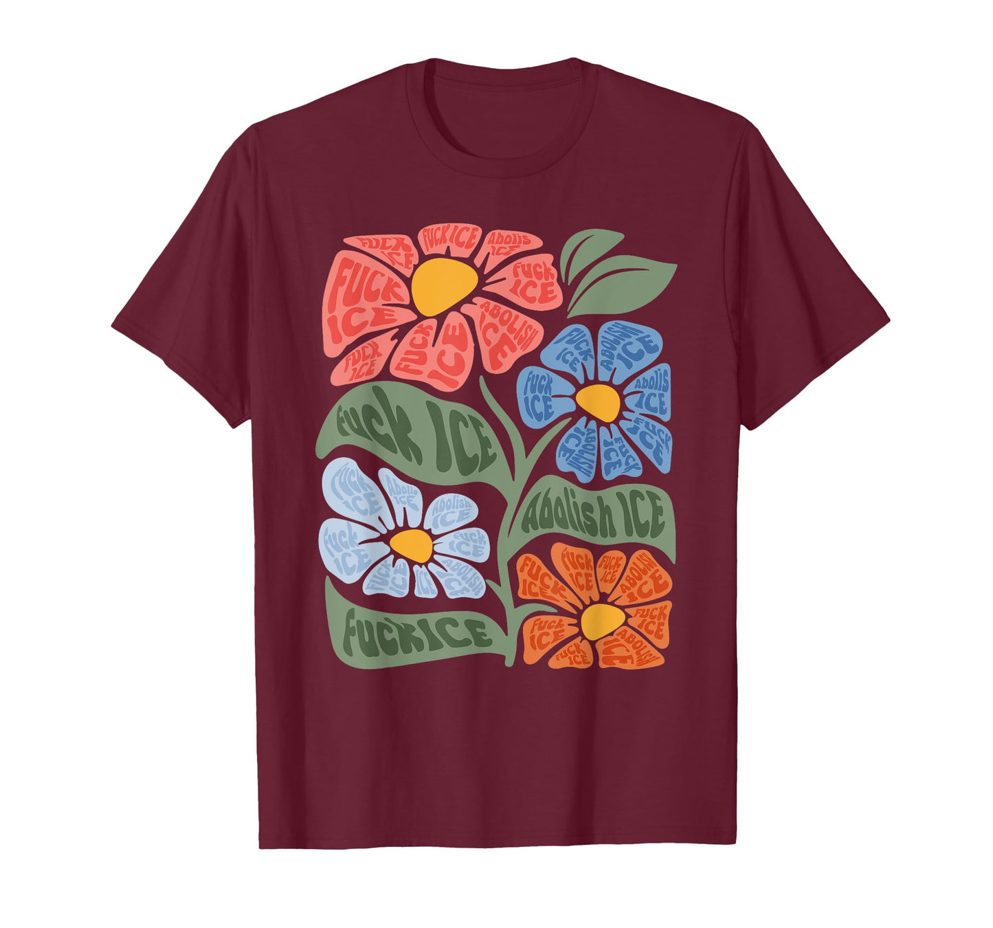 Floral Chinga La Migra Anti Ice Vintage Abolish Ice T-Shirt