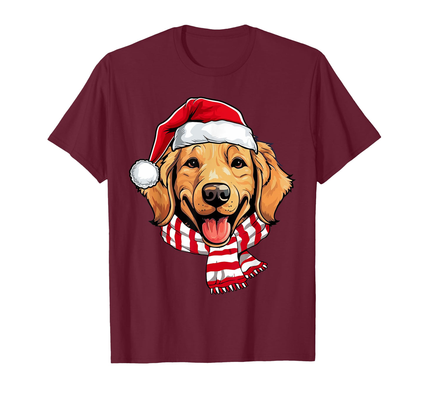 Santa Golden Retriever Christmas Dog Lover Men Women Kids T-Shirt