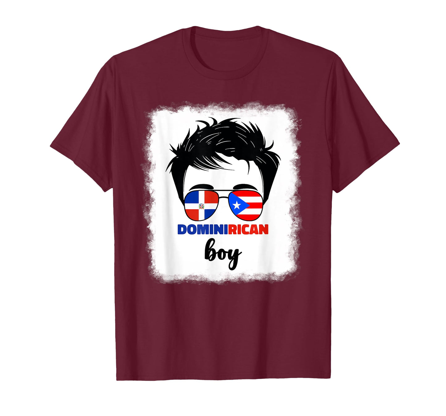 DominiRican Boy Kids Dominican And Puerto Rican Rico Flag T-Shirt