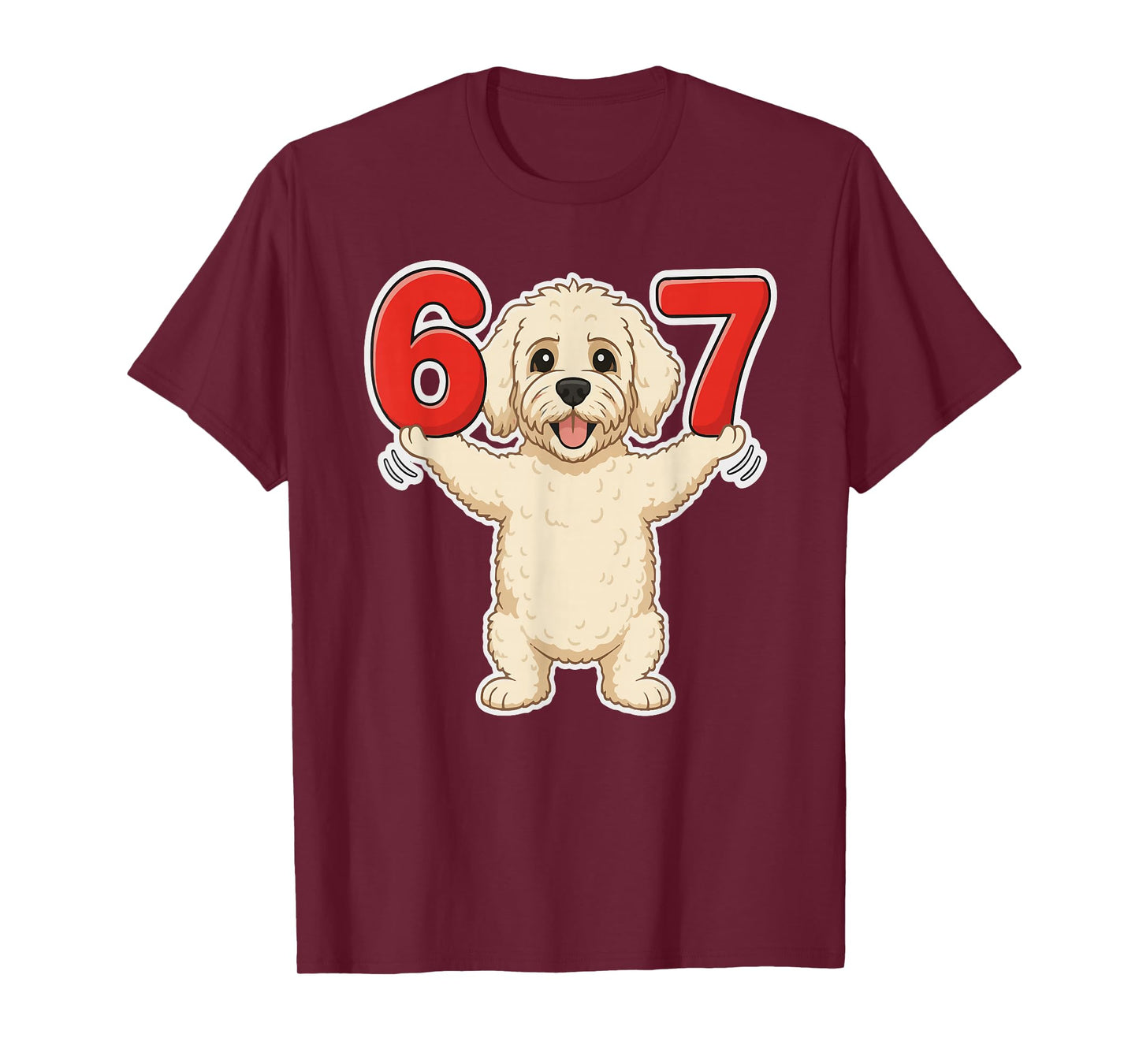 67 Funny Labradoodle Six Seven 6-7 Meme Gen Z Humor Dog T-Shirt