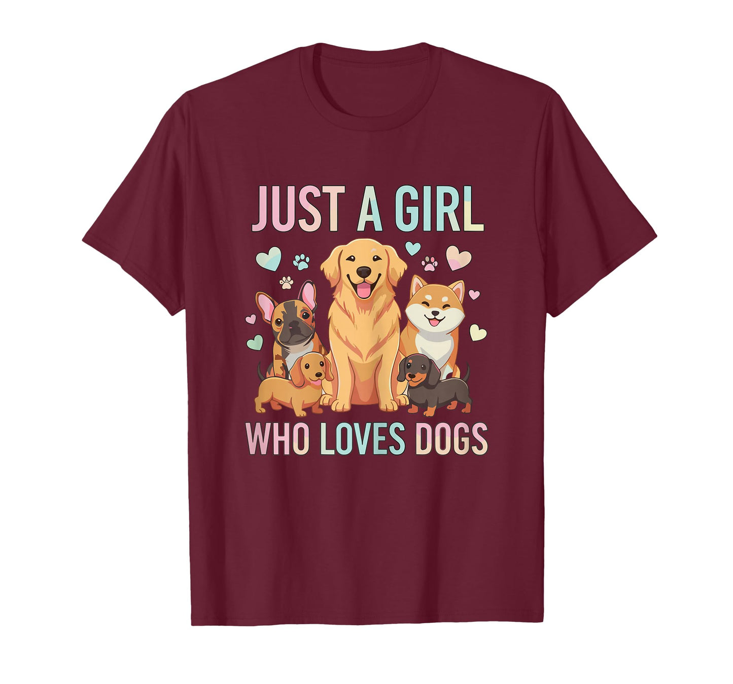 Funny Just A Girl Who Loves Dogs T-Shirt