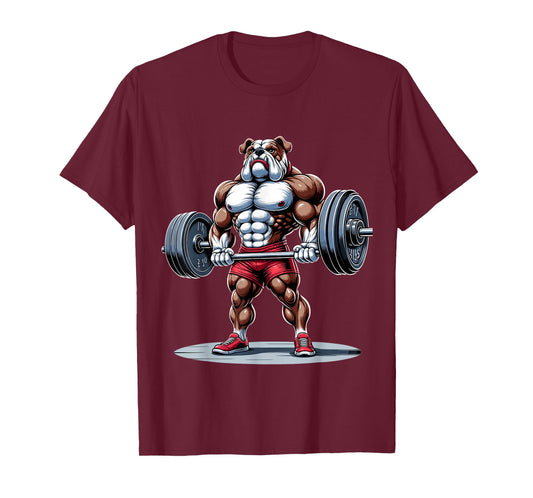 English Bulldog Muscular Gym Fitness Bodybuilding T-Shirt