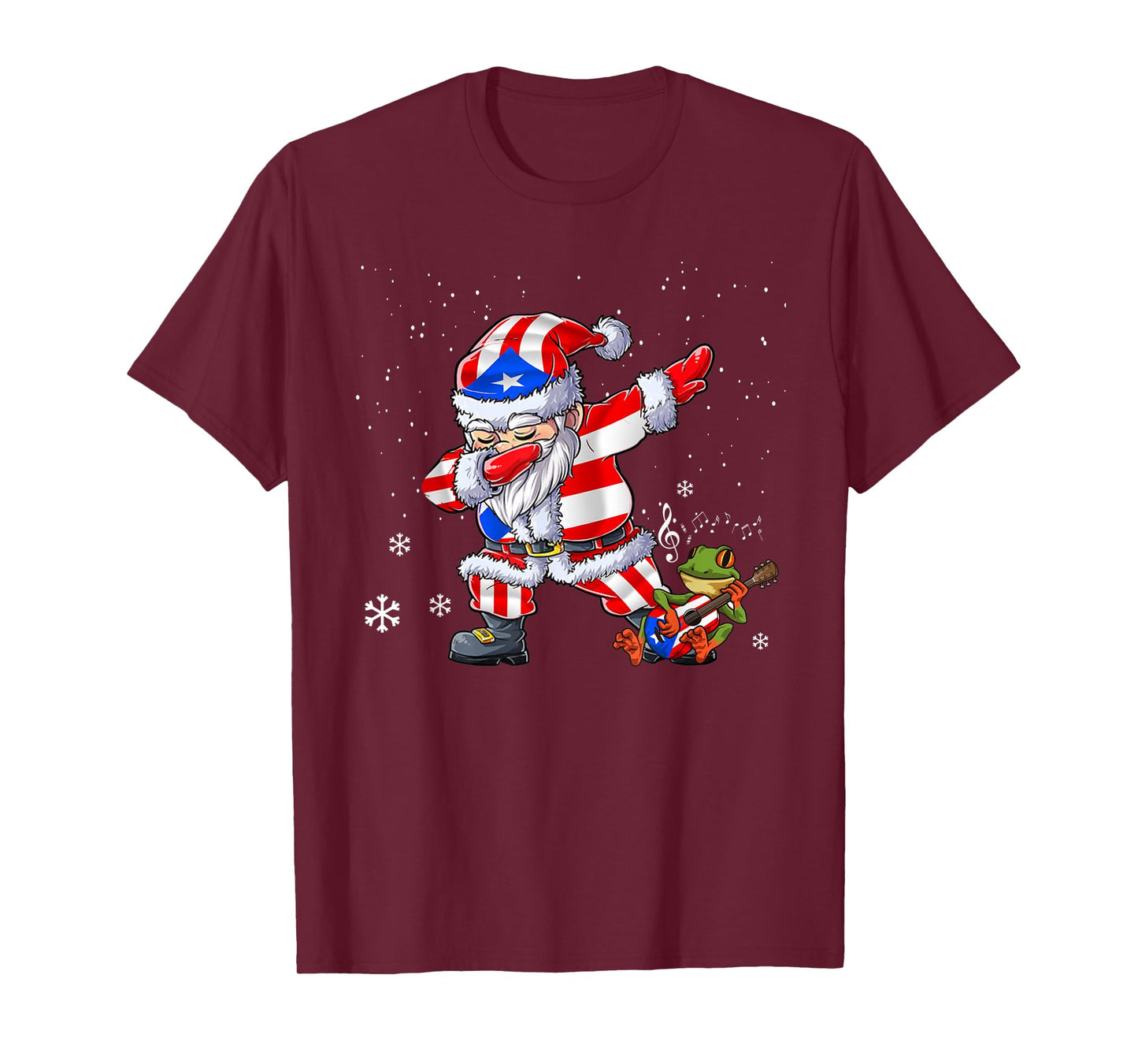 Dabbing Puerto Rico Santa Claus Christmas Boys Men Funny Dab T-Shirt