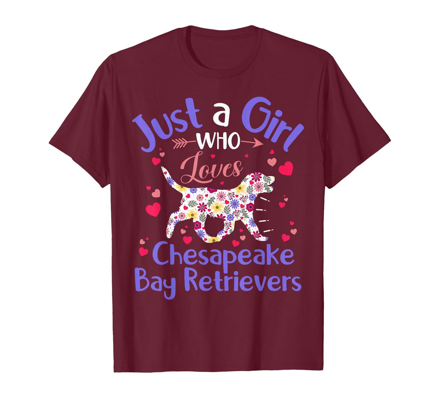 Floral Just A Girl Who Loves Chesapeake Bay Retriever Dog T-Shirt