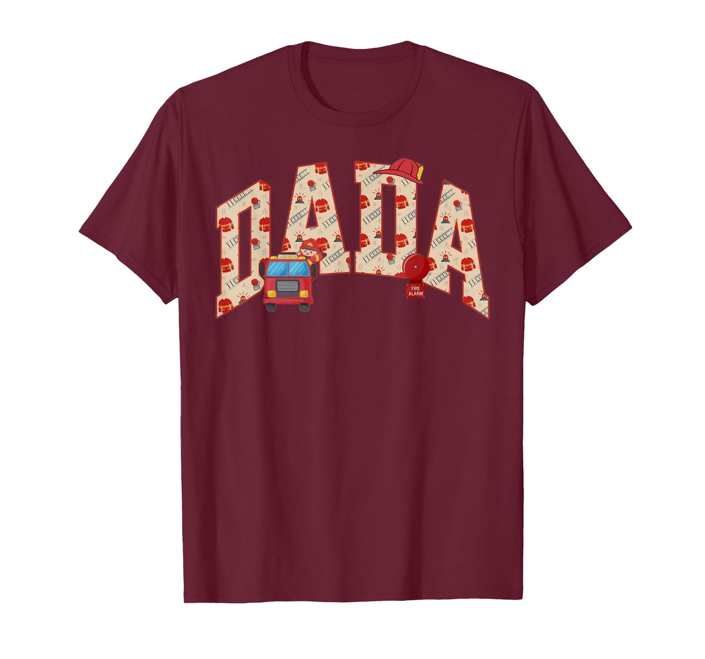 Dada Birthday Boy Fire Truck Firefighter First Birthday Dad T-Shirt