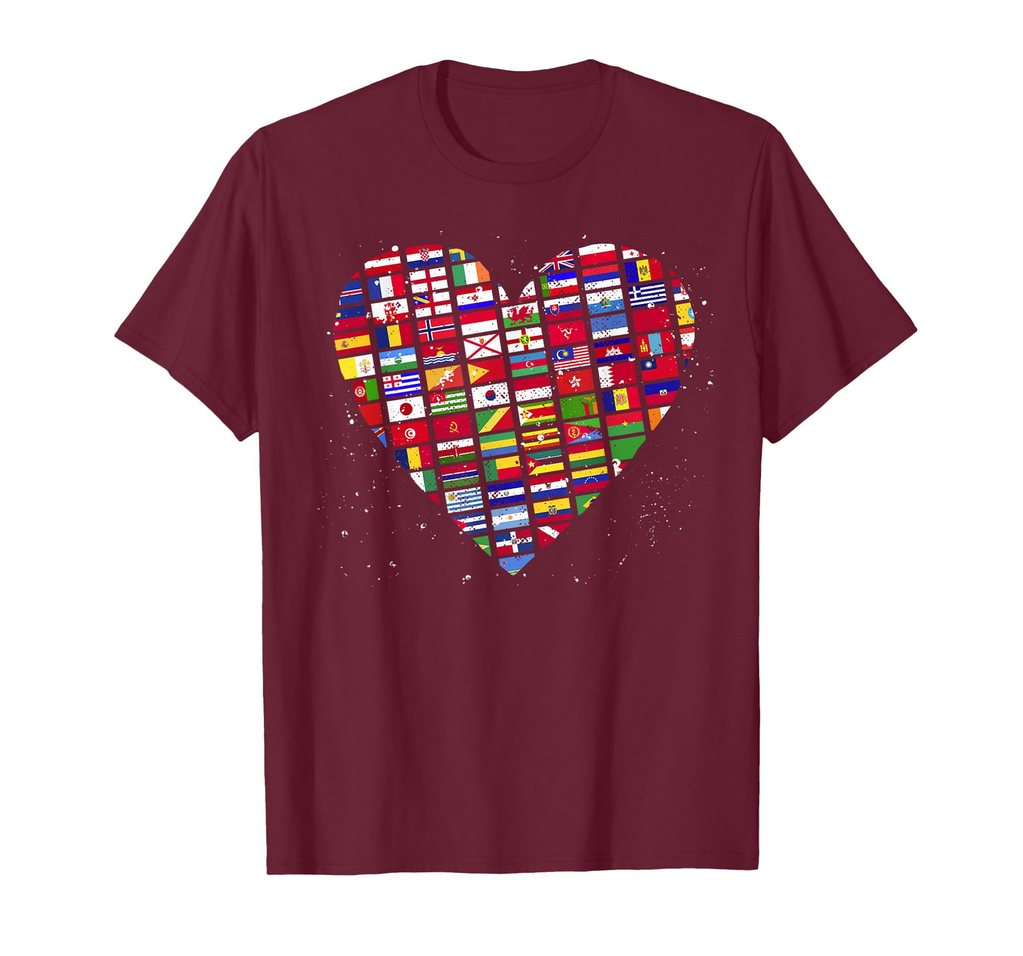 Heart World Country Flags Planet Birthday Earth Day T-Shirt