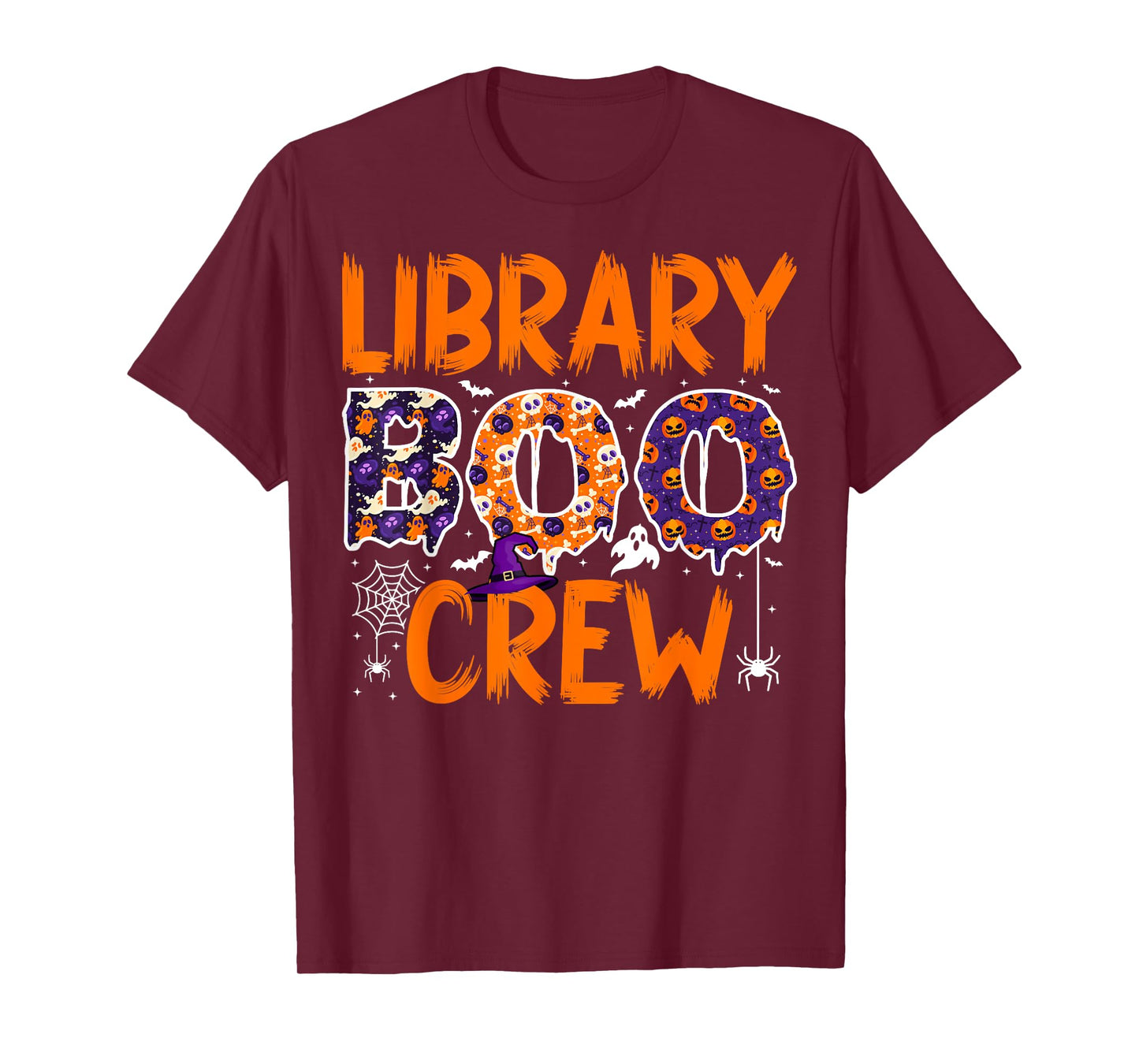 Library Boo Crew Librarians Book Lovers Ghost Halloween T-Shirt