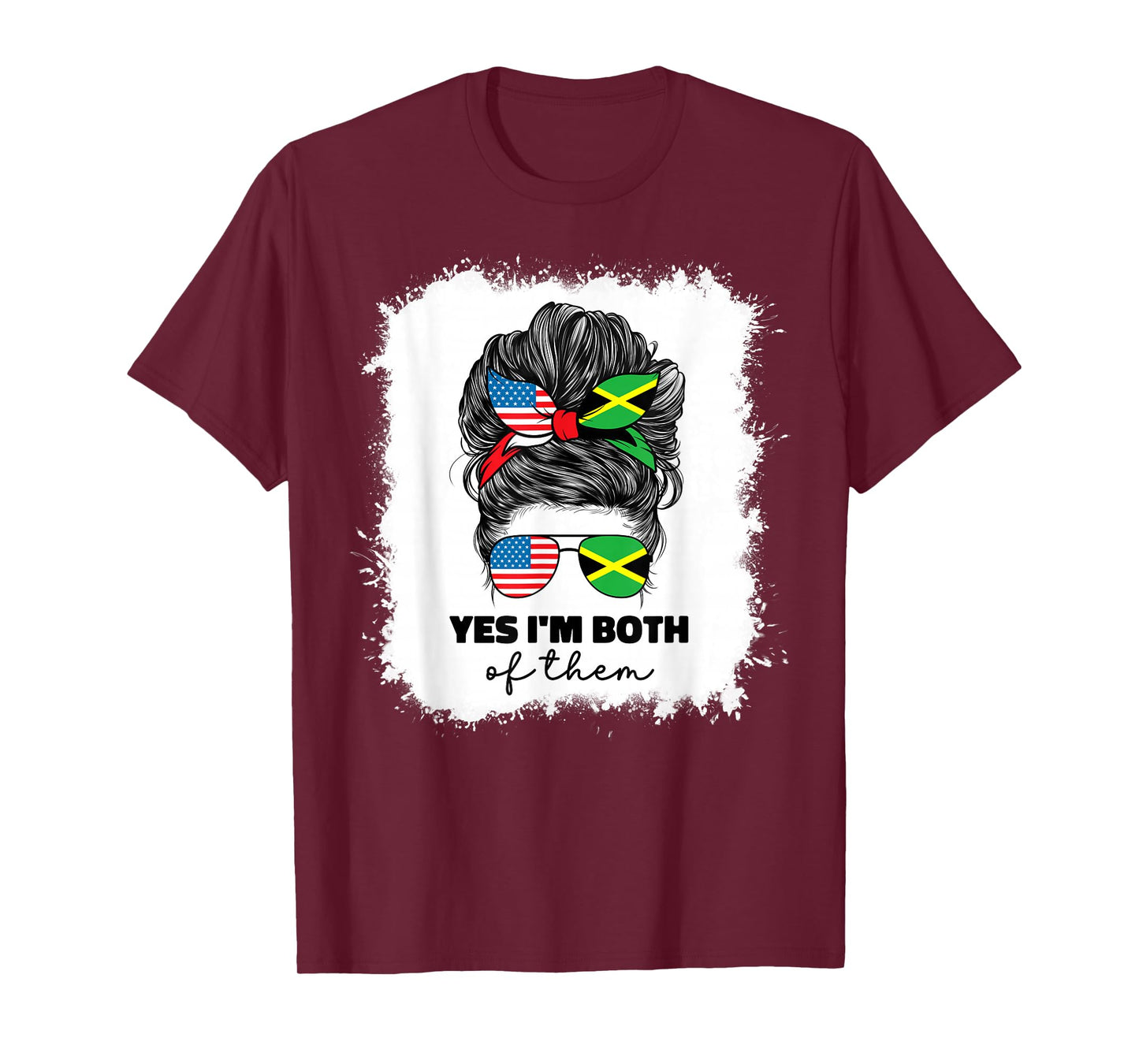 Half American And Jamaican Mix Usa America Jamaica Flag Girl T-Shirt