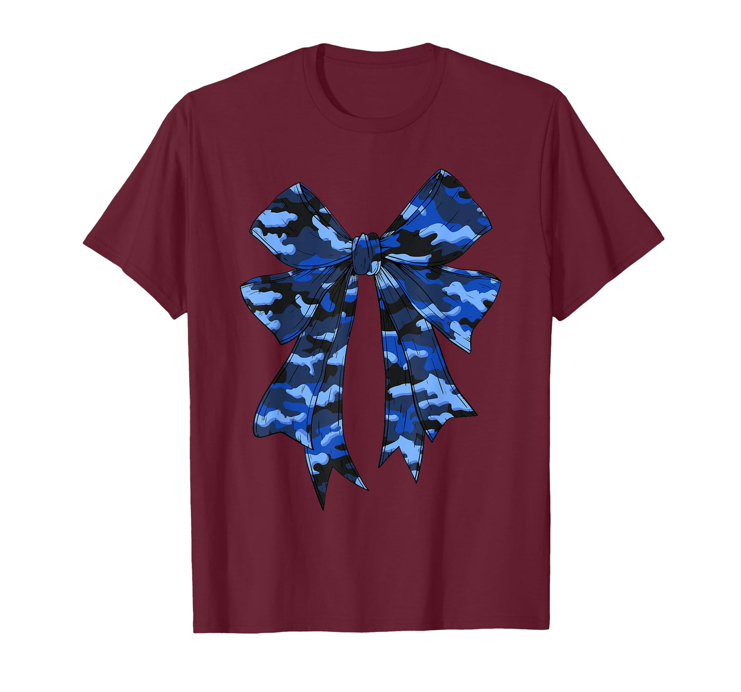 Blue Camouflage Camo Coquette Bow Hunting For Women Girls T-Shirt