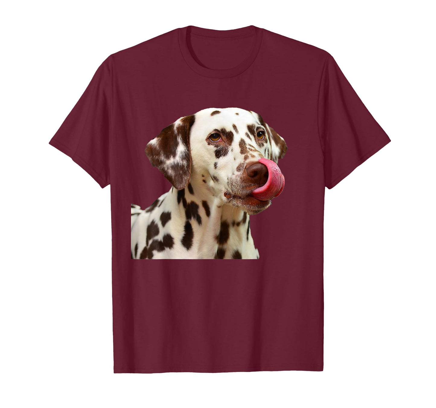 Dalmatian Tongue Licking Funny Cute Liver Color Spots T-Shirt