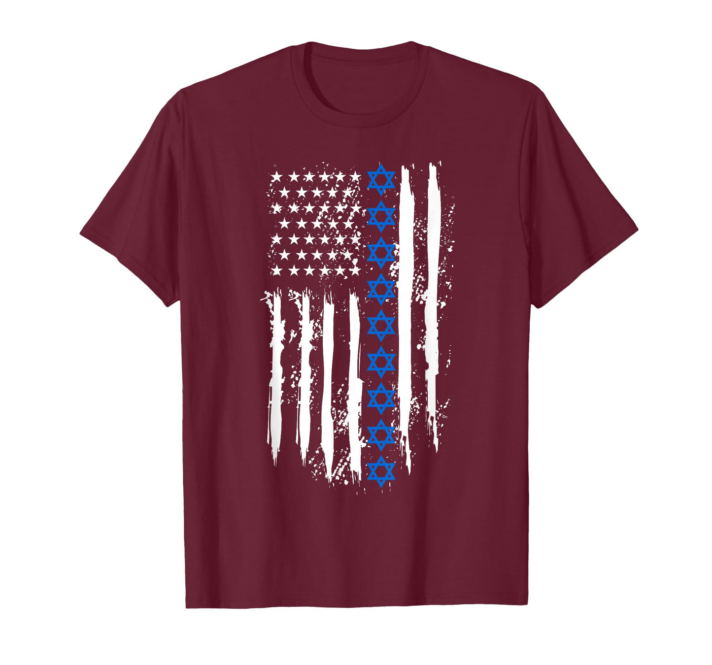 Israel Independence Star of David US American Flag Patriotic T-Shirt