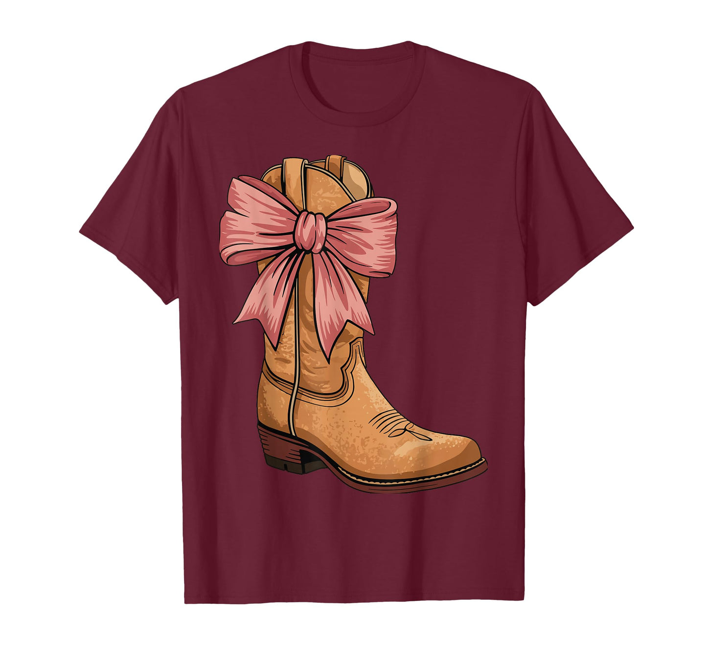 Cowboy Boots Pink Coquette Line Dancing T-Shirt