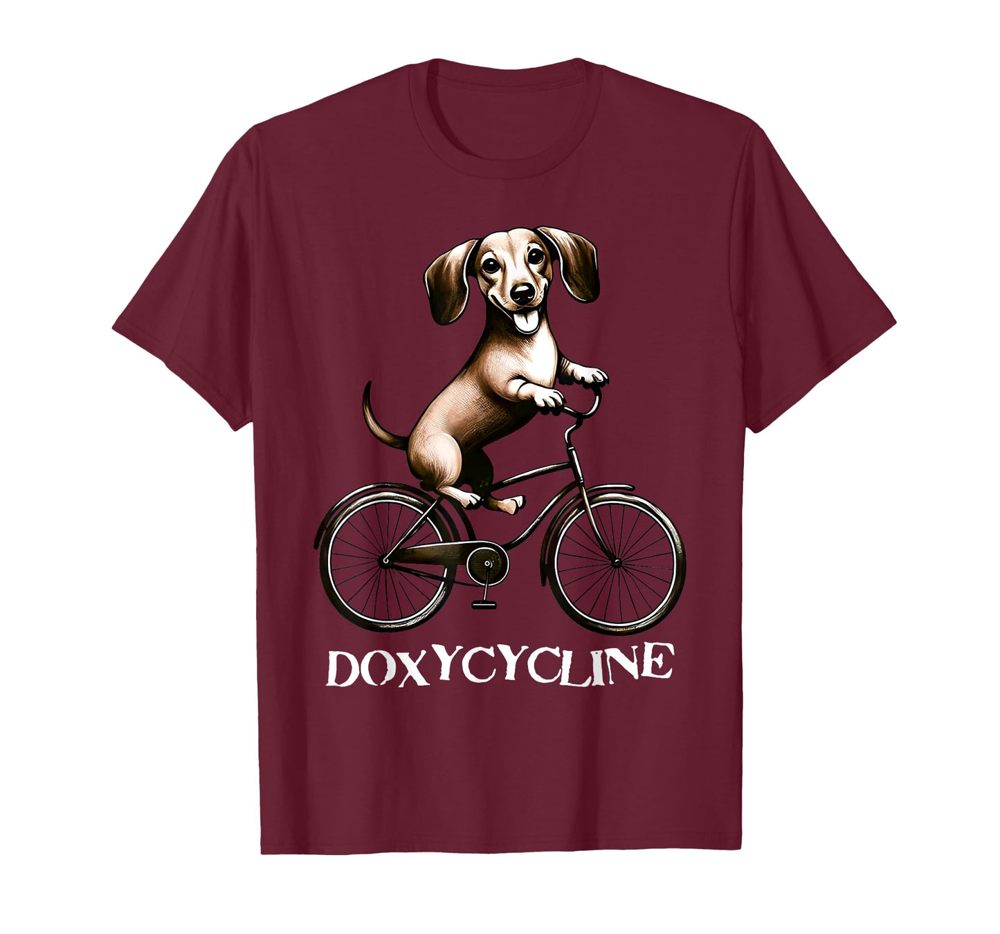 Doxycycline Pharmacy Pun Dachshund On Bicycle Veterinary T-Shirt