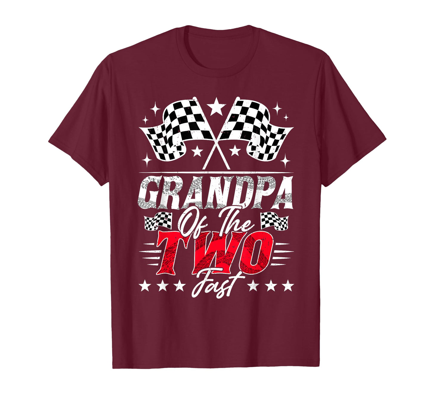 Grandpa Of The Two Fast Second Birthday Racing Car Family T-Shirt