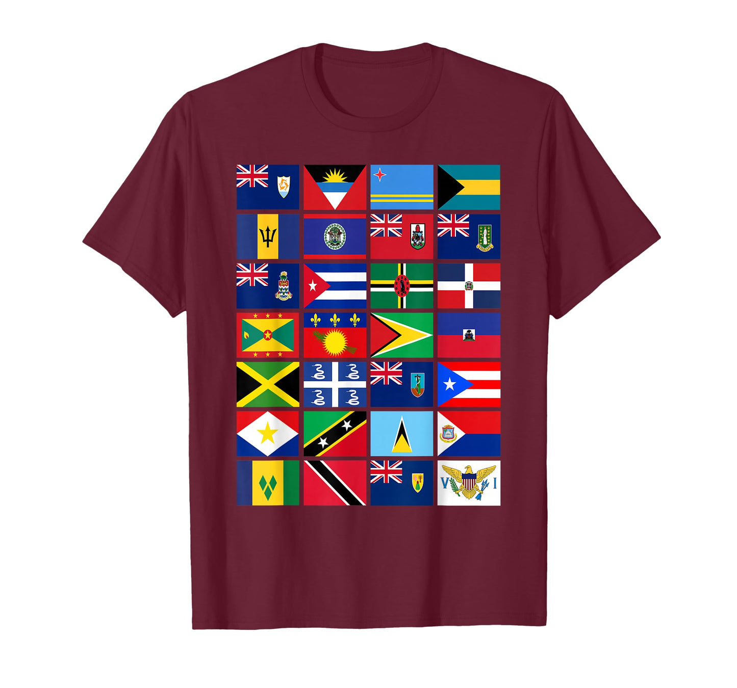 Caribbean Flags Unity Pride Souvenir Geography Gift T-Shirt
