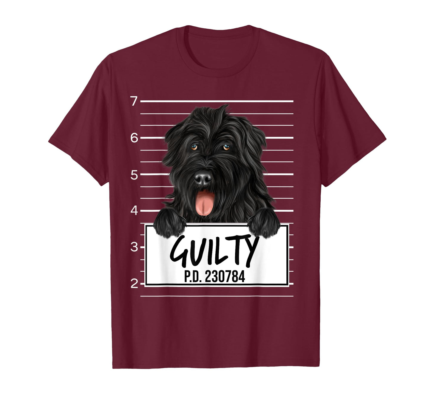 Funny Bouvier des Flandres Mugshot Guilty Dog T-Shirt