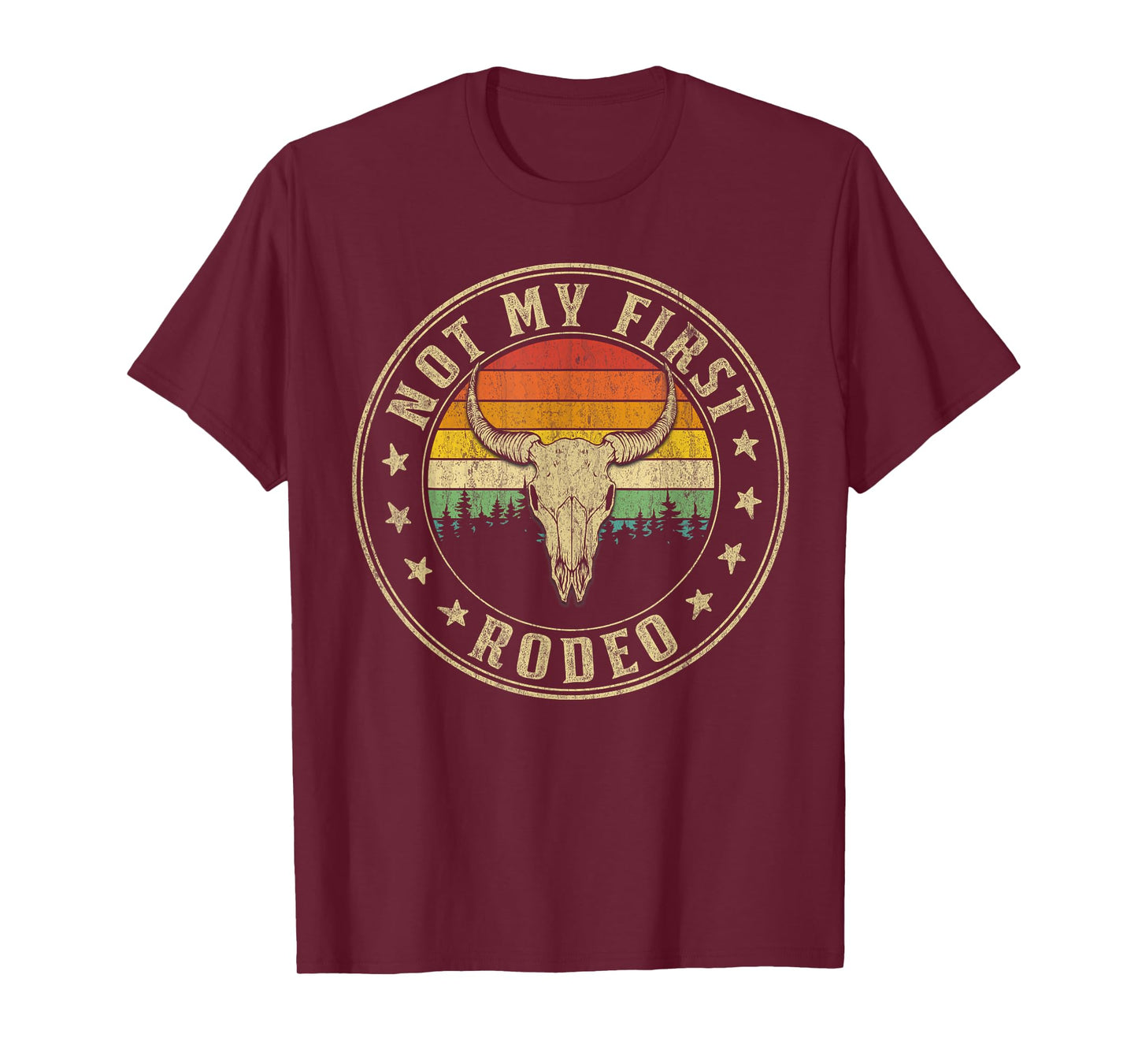 Not My First Rodeo Bull Skull Western Rodeo Country T-Shirt