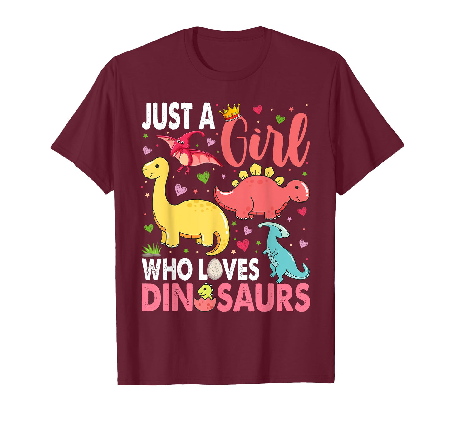Just a Girl Who Loves Dinosaurs Kid Teen Toddlers Women Dino T-Shirt
