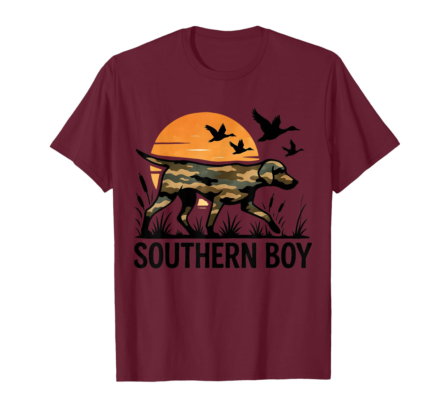 Local Southern Boy Duck Hunting camo Outdoor Dog Camouflage T-Shirt
