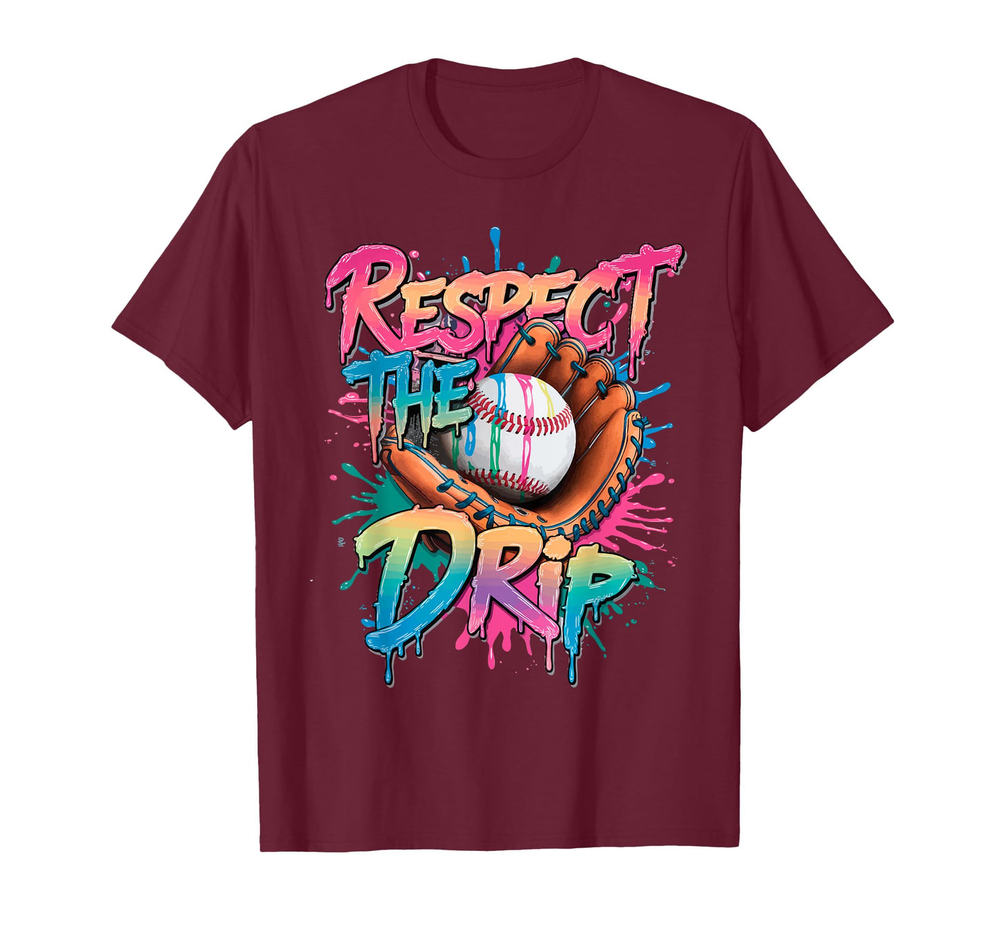 Baseball Respect The Drip Gloves Ice Cream Drip Youth Boys T-Shirt