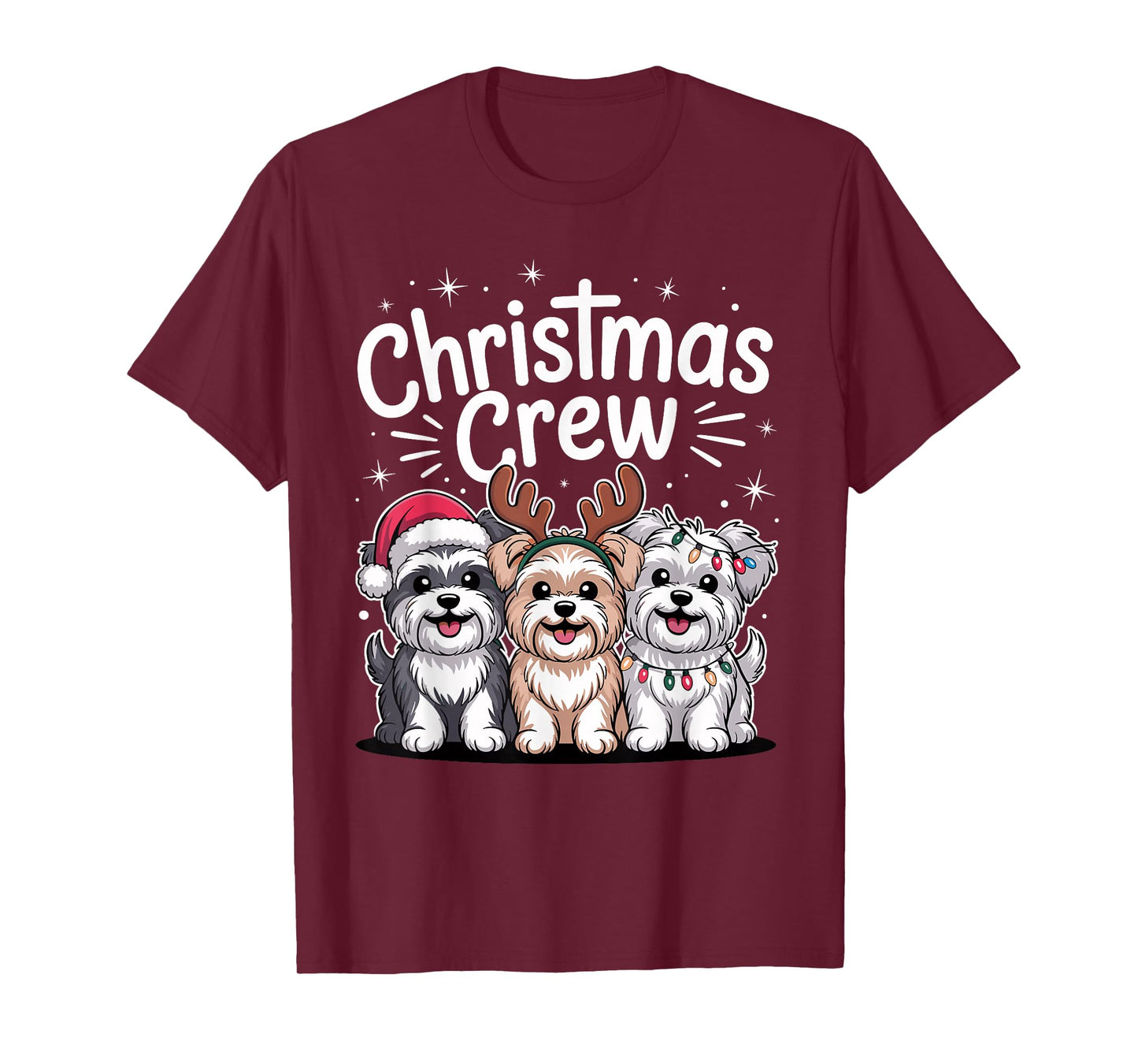 Christmas Crew Xmas Puppy Dog Breed Funny Christmas Morkie T-Shirt