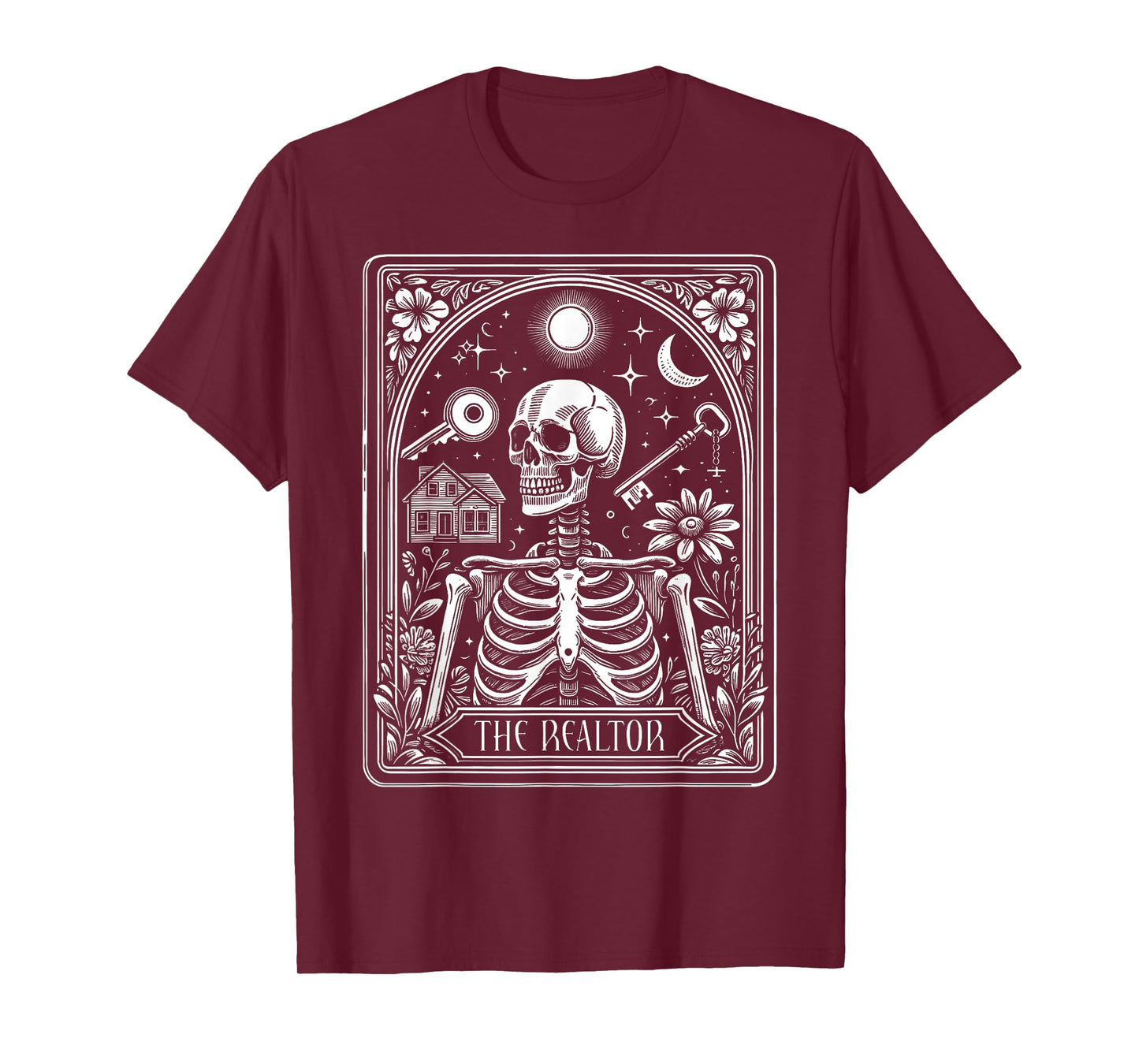 Realtor Skeleton Tarot Card Witch Vibes Astrology Realtor T-Shirt