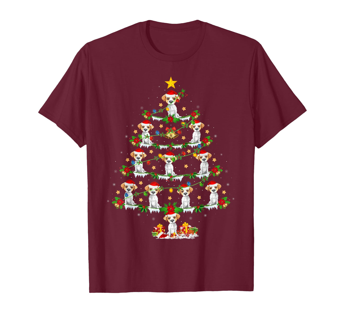 Jack Russel Dog Lover Lighting Jack Russel Christmas Tree Men Women Kids T-Shirt