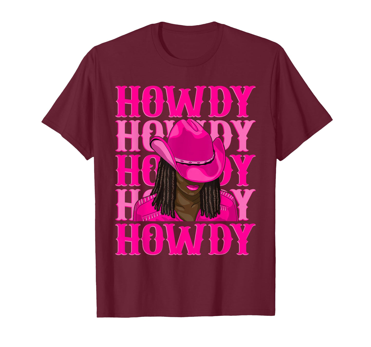 Howdy Western Black Cowgirl African American Black Women T-Shirt