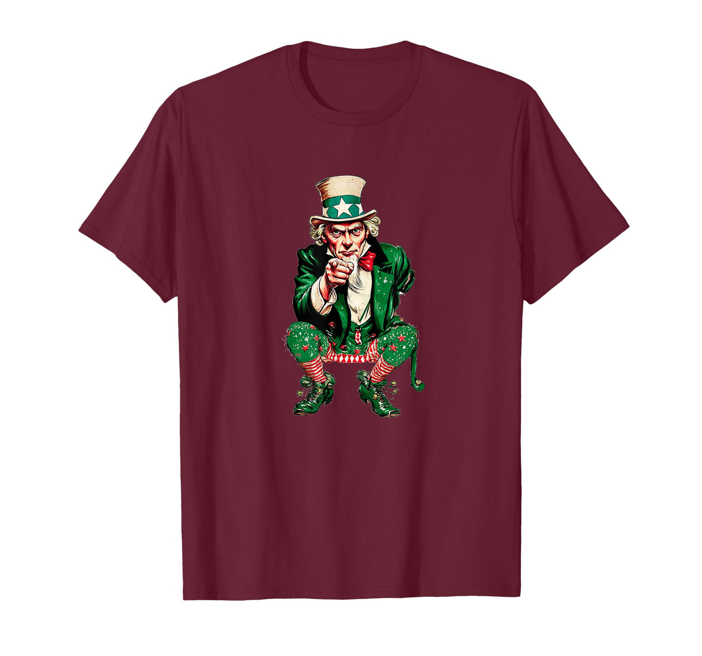 Funny Uncle in Christmas Elf Costume for Festive Sam Lovers T-Shirt
