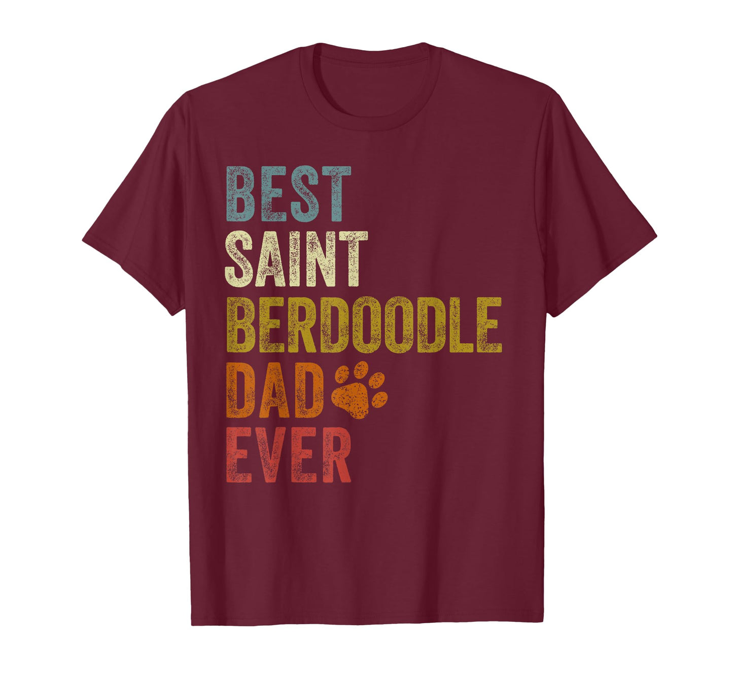 Retro Best Saint Berdoodle Dad Ever Dog Papa Father's Day T-Shirt for Men Women Girls Kids