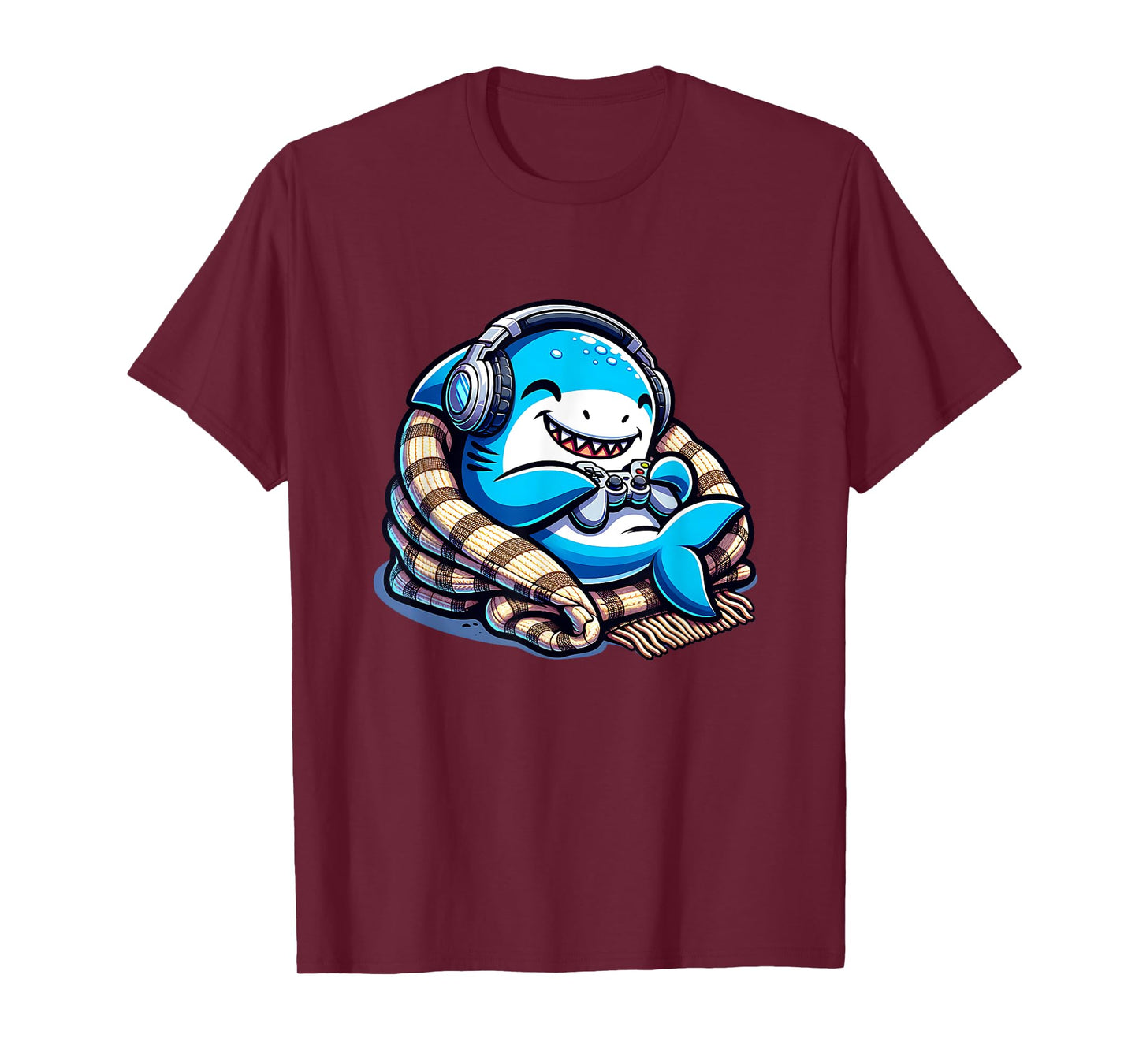 Cozy Gaming Shark with Headphones Joy T-Shirt