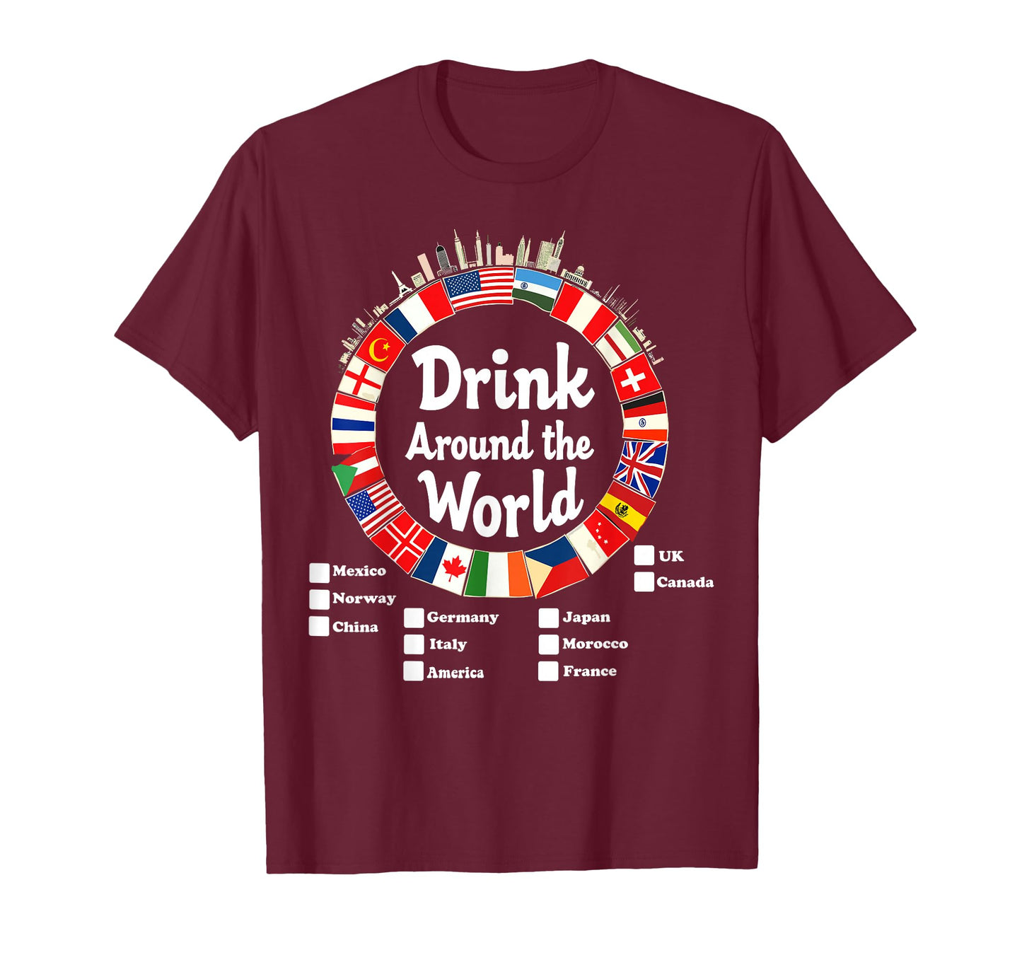 Adult Vacation Drinking Countries International National T-Shirt