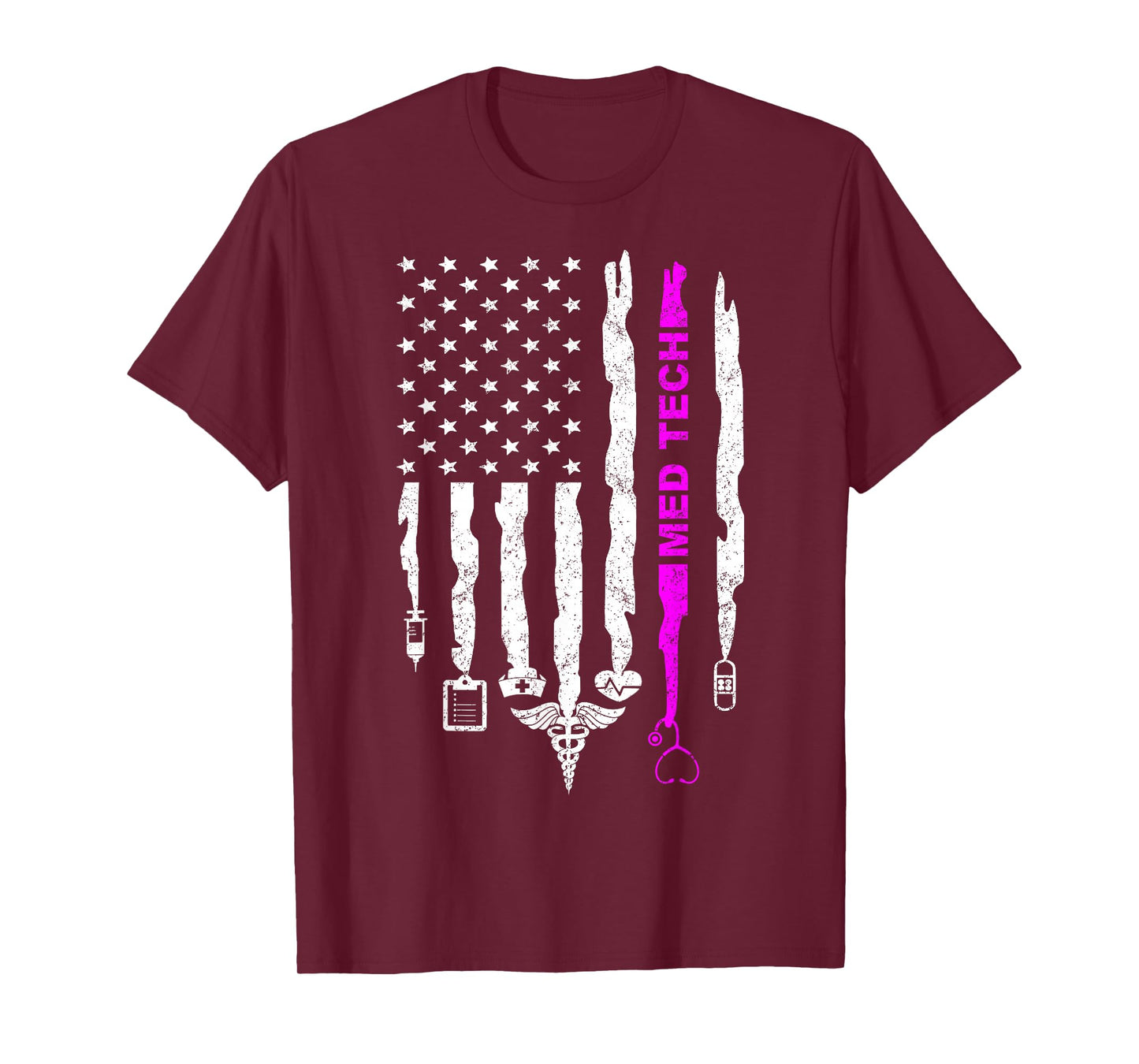 Funny Patriotic Med Tech USA Flag Nurses Med Tech Week Gifts T-Shirt