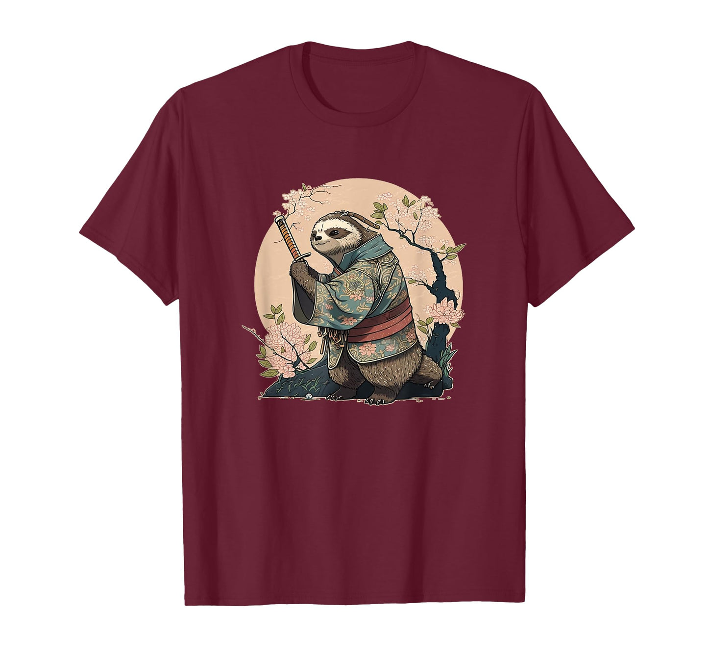 Kawaii Japanese Style Samurai Sloth Anime T-Shirt