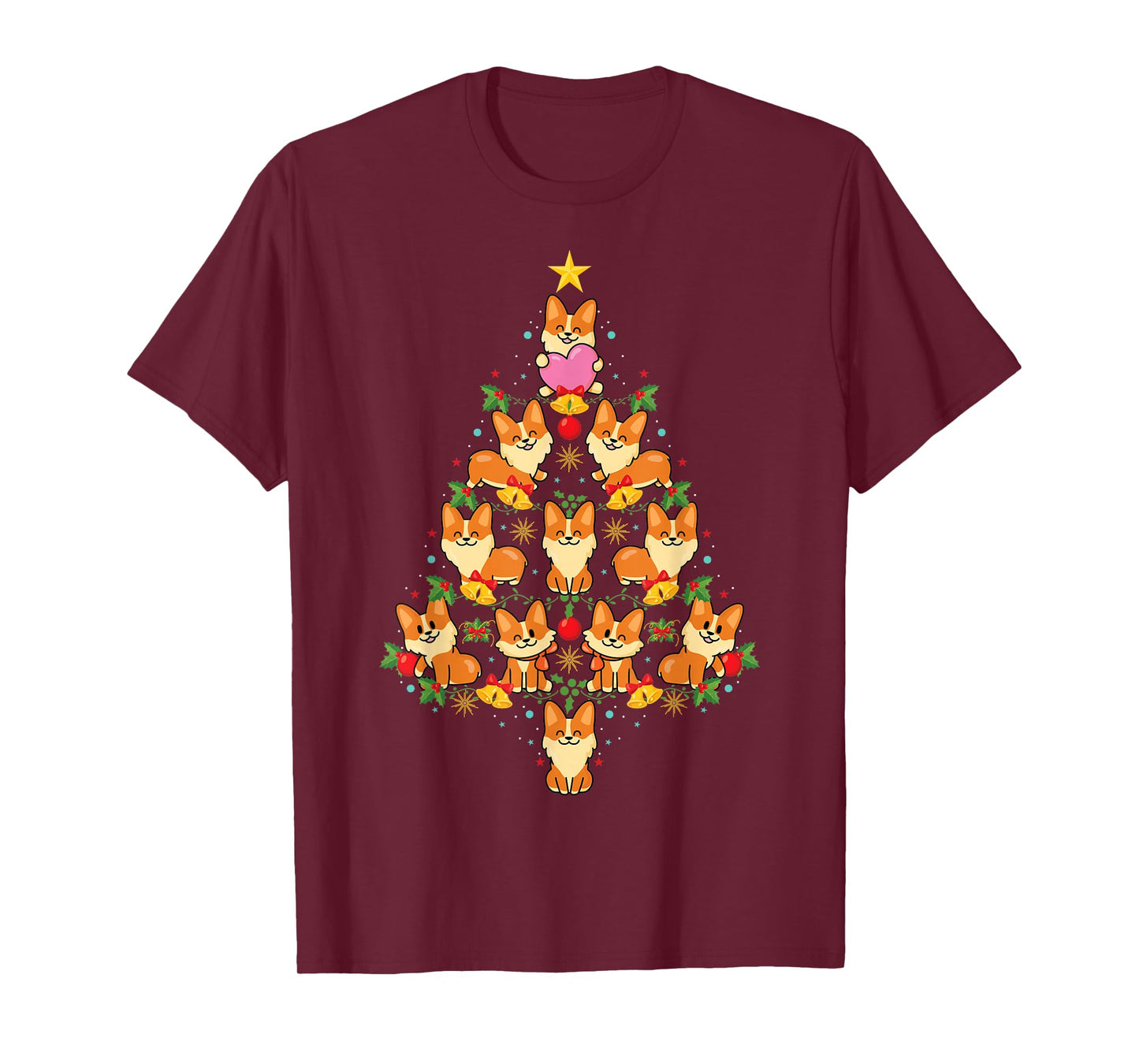 Cute Corgi Dog Christmas Tree Xmas Tree T-Shirt