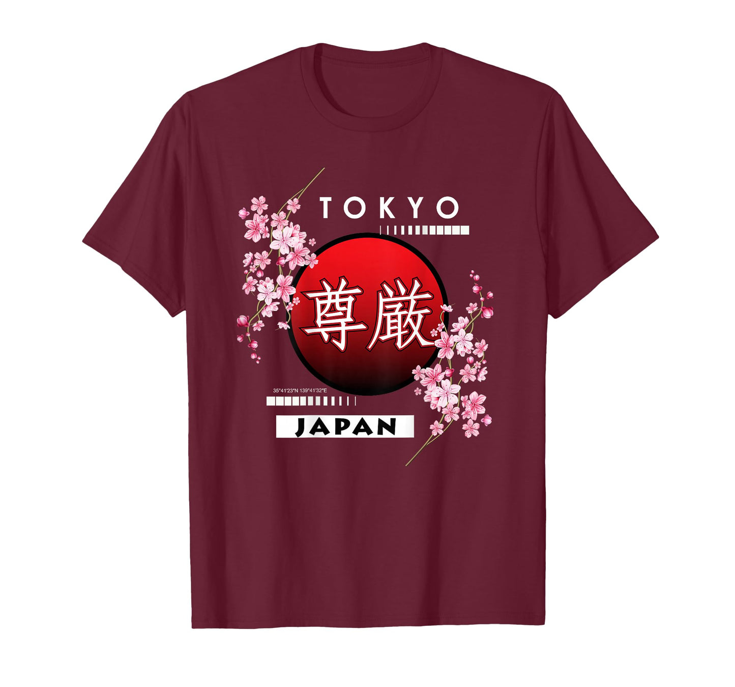 Sakura Cherry Blossom of Big City in Japan, Tokyo Back Print T-Shirt