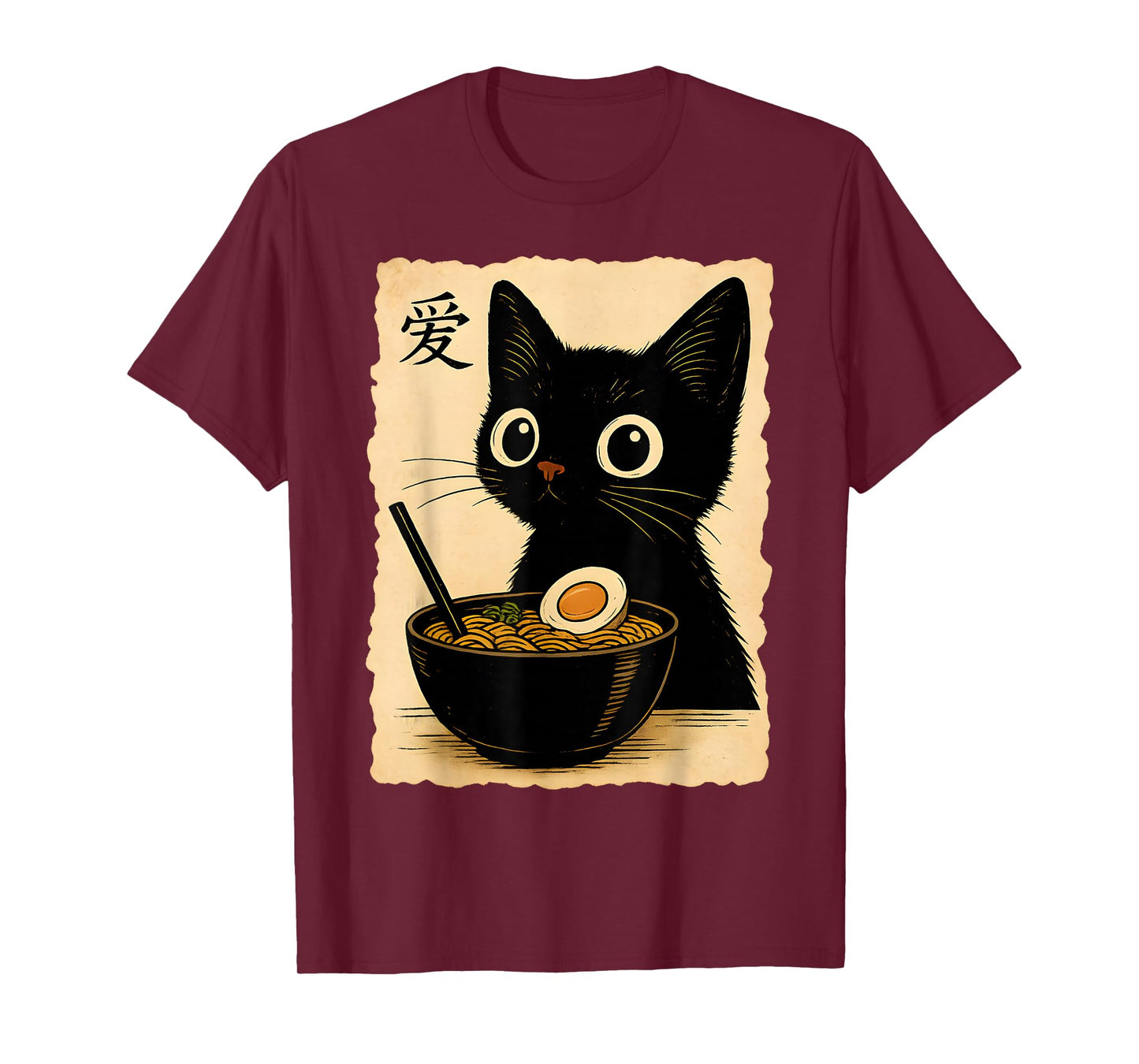 Cat Anime Cute Kawaii Cat Ramen Japanese Funny Graphic T-Shirt