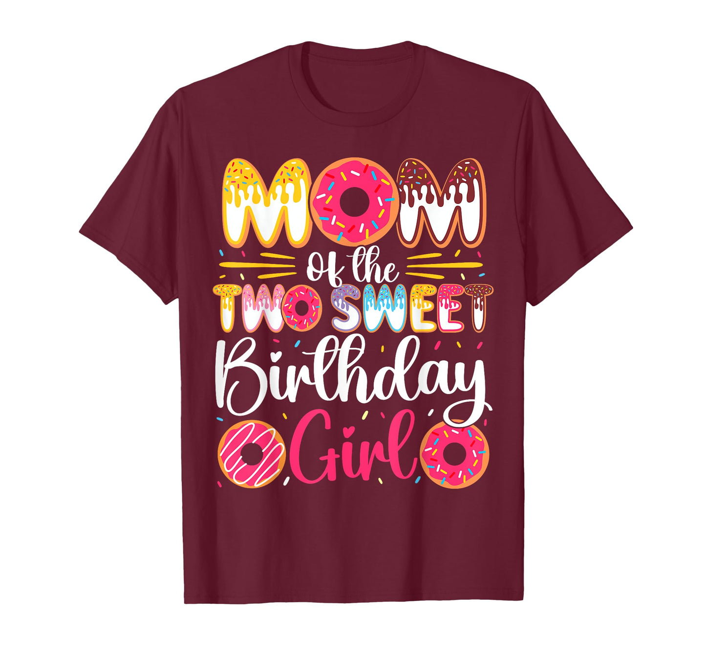 Mom Of The Two Sweet Birthday Girl Donut 2nd Birthday T-Shirt
