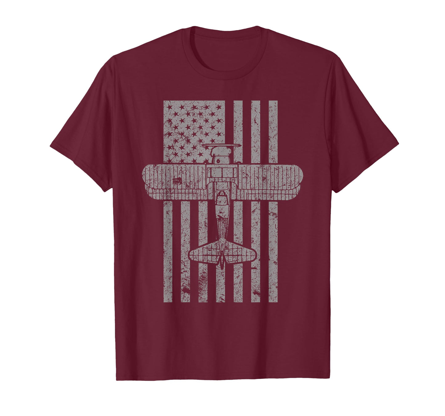 Stearman Biplane classic airplane vintage flag pilot t-shirt T-Shirt
